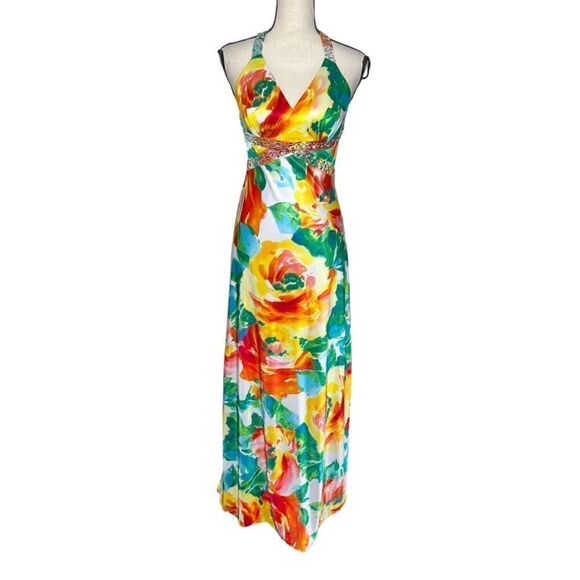 MORGAN & CO Colorful Flower Print Dress. Size Small - Picture 1 of 9